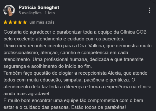 Avaliação de cliente no Google