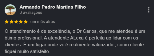 Avaliação de cliente no Google