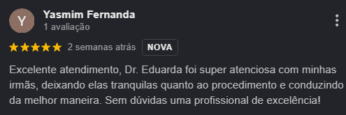 Avaliação de cliente no Google